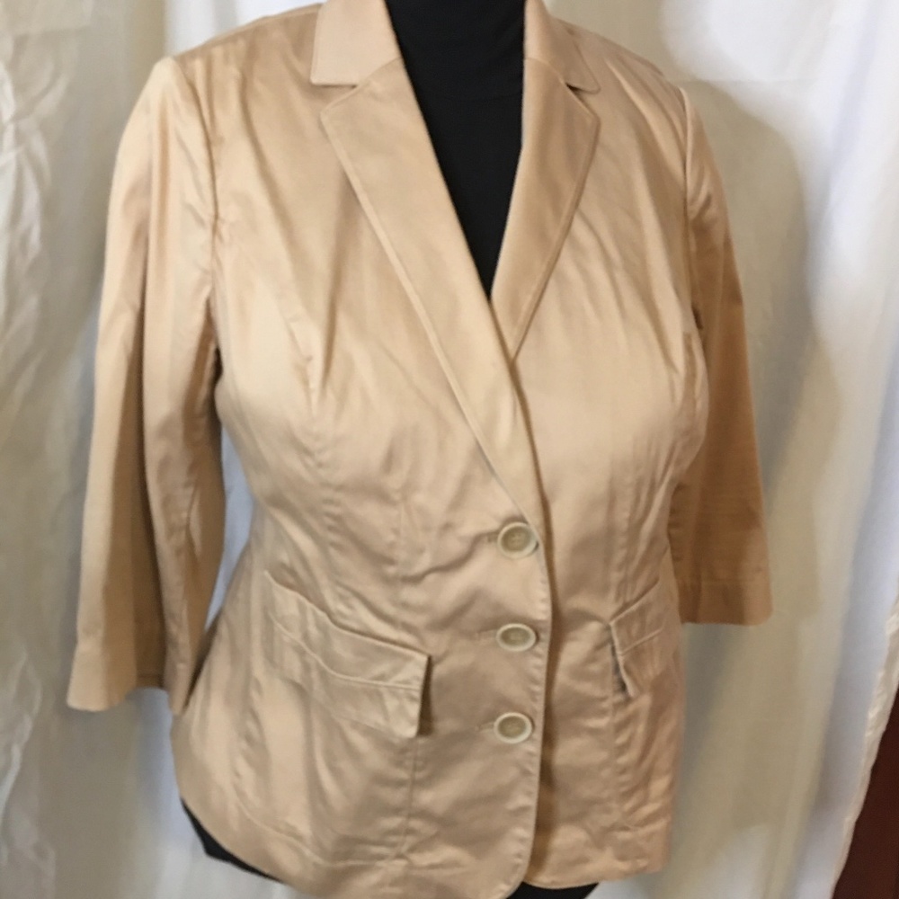 Lane Bryant Cotton Wheat Color 3/4 Sleeve Jacket14
